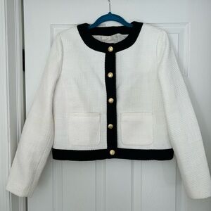 J. Crew Factory White and Black Blazer